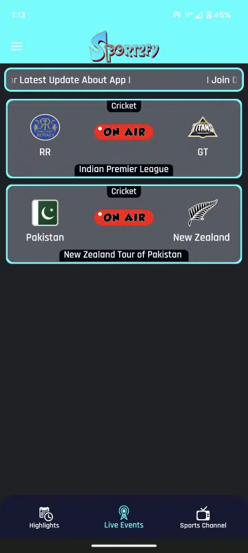تحميل تطبيق Sportzfy Tv مهكر Apk للاندرويد 2026 أخر إصدار مجانا تحميل تطبيق Sportzfy Tv مهكر Apk للاندرويد 2026 أخر إصدار مجانا