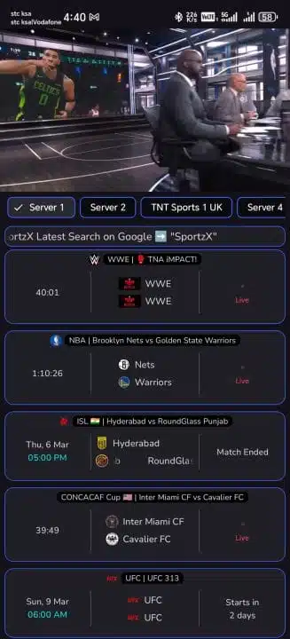 تحميل تطبيق SportzX Live TV مهكر Apk بدون إعلانات للاندرويد 2026 أخر إصدار مجانا تحميل تطبيق SportzX Live TV مهكر Apk بدون إعلانات للاندرويد 2026 أخر إصدار مجانا