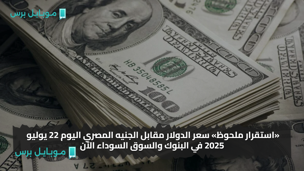 «استقرار ملحوظ» سعر الدولار مقابل الجنيه المصري اليوم 22 يوليو 2025 في البنوك والسوق السوداء الآن