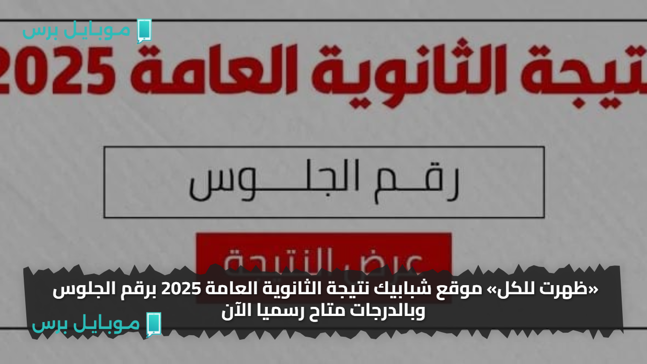 «ظهرت للكل» موقع شبابيك نتيجة الثانوية العامة 2025 برقم الجلوس وبالدرجات متاح رسميا الآن