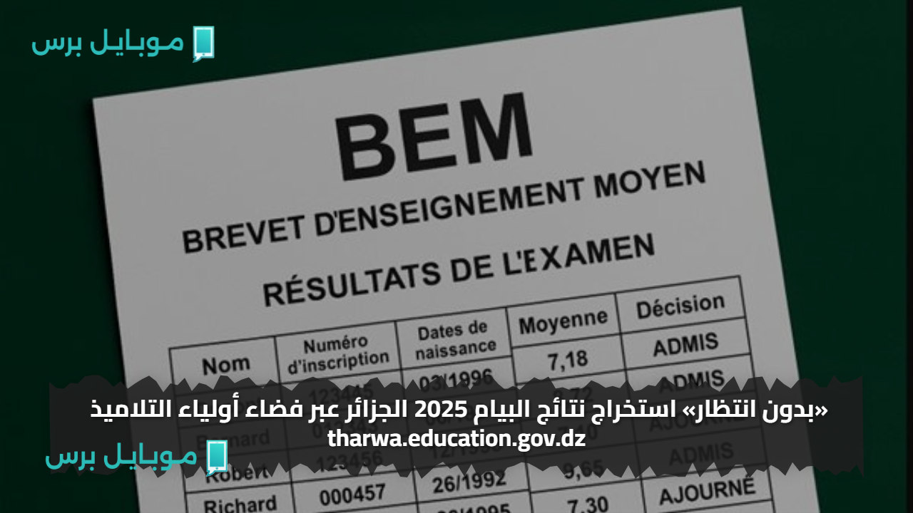 «بدون انتظار» استخراج نتائج البيام 2025 الجزائر عبر فضاء أولياء التلاميذ tharwa.education.gov.dz