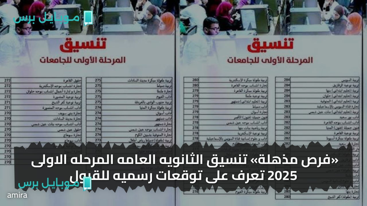 «فرص مذهلة» تنسيق الثانويه العامه المرحله الاولى 2025 تعرف على توقعات رسميه للقبول