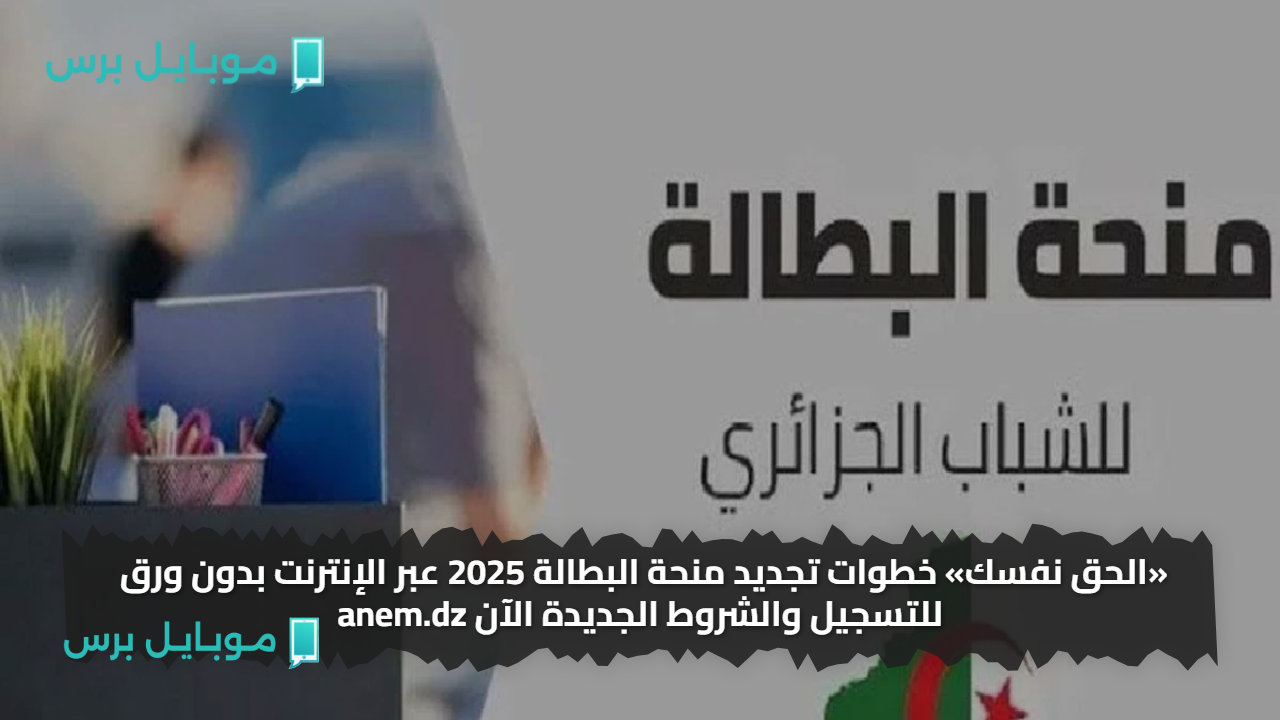 «الحق نفسك» خطوات تجديد منحة البطالة 2025 عبر الإنترنت بدون ورق للتسجيل والشروط الجديدة الآن anem.dz