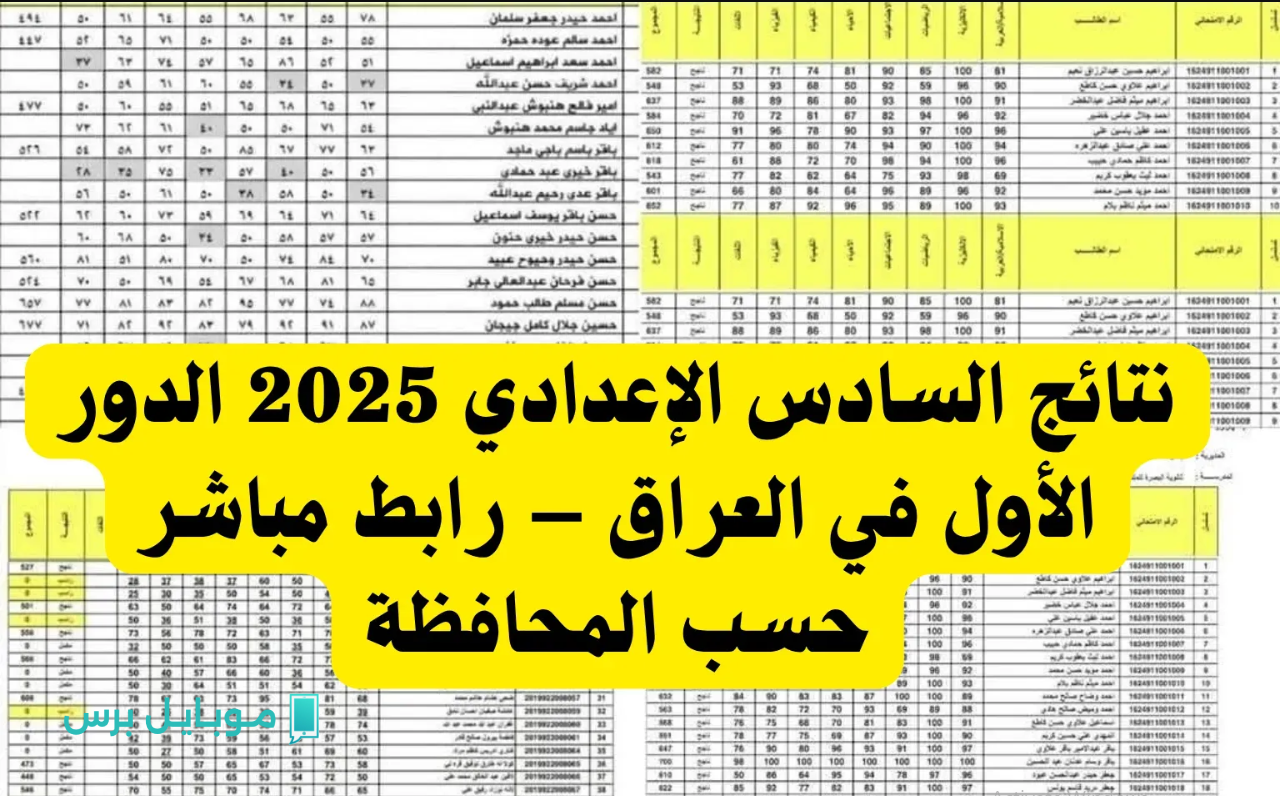 ظــهرت كلها.. نتائج السادس الاعدادي 2025 بدون رقم امتحاني PDF حسب الاسم كــل المدارس