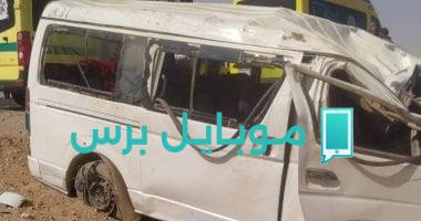 حادث انقلاب ميكروباص بالشرقية يوقع 7 إصابات متفاوتة