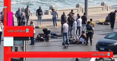 ارتفاع حصيلة ضحايا حادث كورنيش الشاطبي إلى حالتي وفاة و7 إصابات