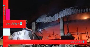 استجابة فورية لاندلاع حريق كبير في مصنع أحذية بالخانكة