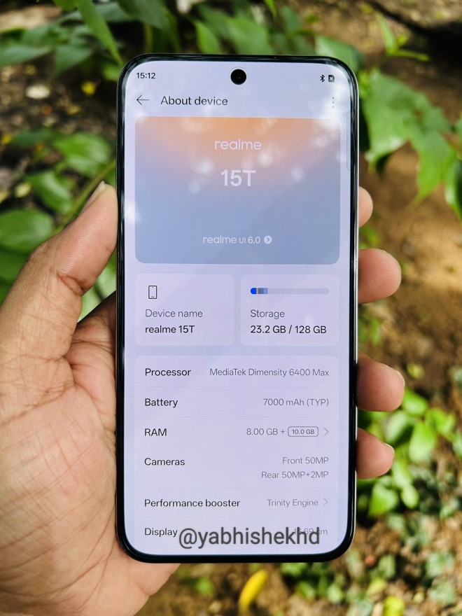 تسريبات التصميم الجديد لهاتف Realme 15T تظهر في صور حية قبل الإطلاق الرسمي