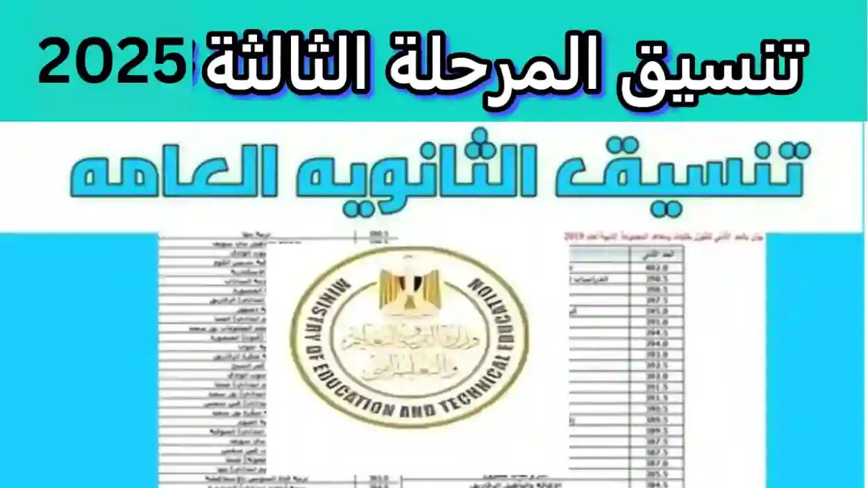 “اعــرف كليتك” نتيجة تنسيق المرحلة الثالثة 2025 علمي علوم نظام قديم وفقا لما اعلنته وزارة التربية والتعليم