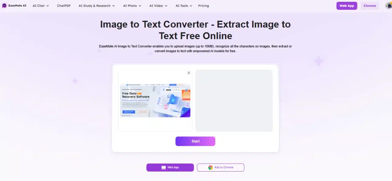 تحويل الصور إلى نص بسهولة في ثلاث نقرات مع EaseMate AI تحويل الصور إلى نص بسهولة في ثلاث نقرات مع EaseMate AI